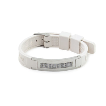 Magical -White Silicone Negative Ion Bracelet - 24 Swarovski Crystals